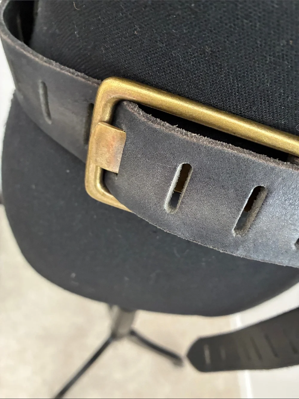 We The Free Dark Brown Leather Belt with Brass Buckle